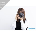 【写真素材】一眼レフで撮影する日本人女性1 - Lサイズ：4000 × 2668px (300dpi) [33.87cm × 22.59cm] - ロイヤリティフリー素材