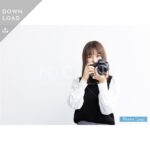 【写真素材】一眼レフで撮影する日本人女性5 - Lサイズ：4000 × 2668px (300dpi) [33.87cm × 22.59cm] - ロイヤリティフリー素材